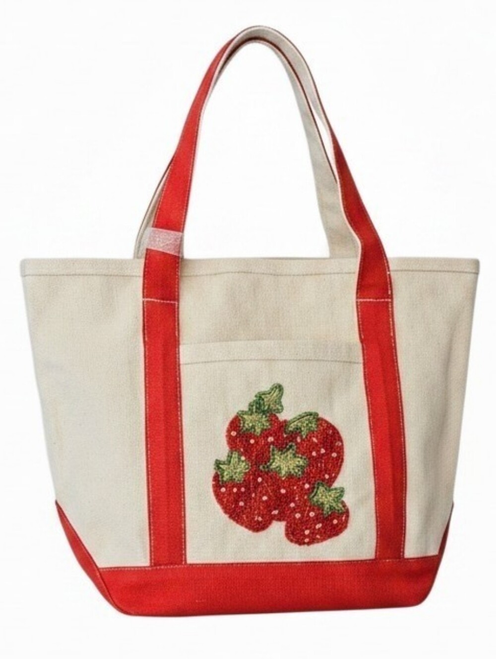 NWT Viral Beaded Strawberry Mini Canvas Tote & Coin Purse – Handcrafted in India